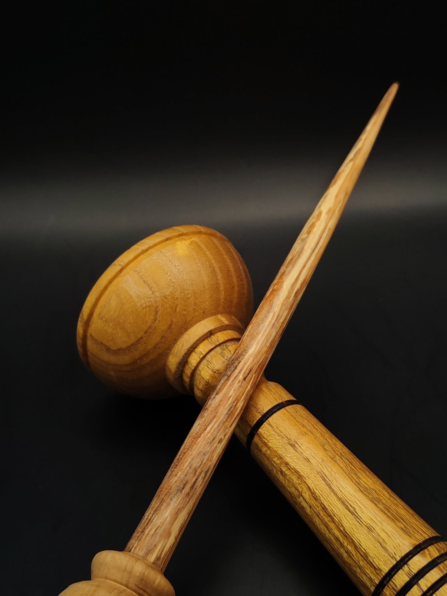 Support Spindle Set: Alder Shaft & Pear Whorl (25 cm / 9.84 in, 19 g / 0.67 oz) with Mulberry Lap Support Bowl