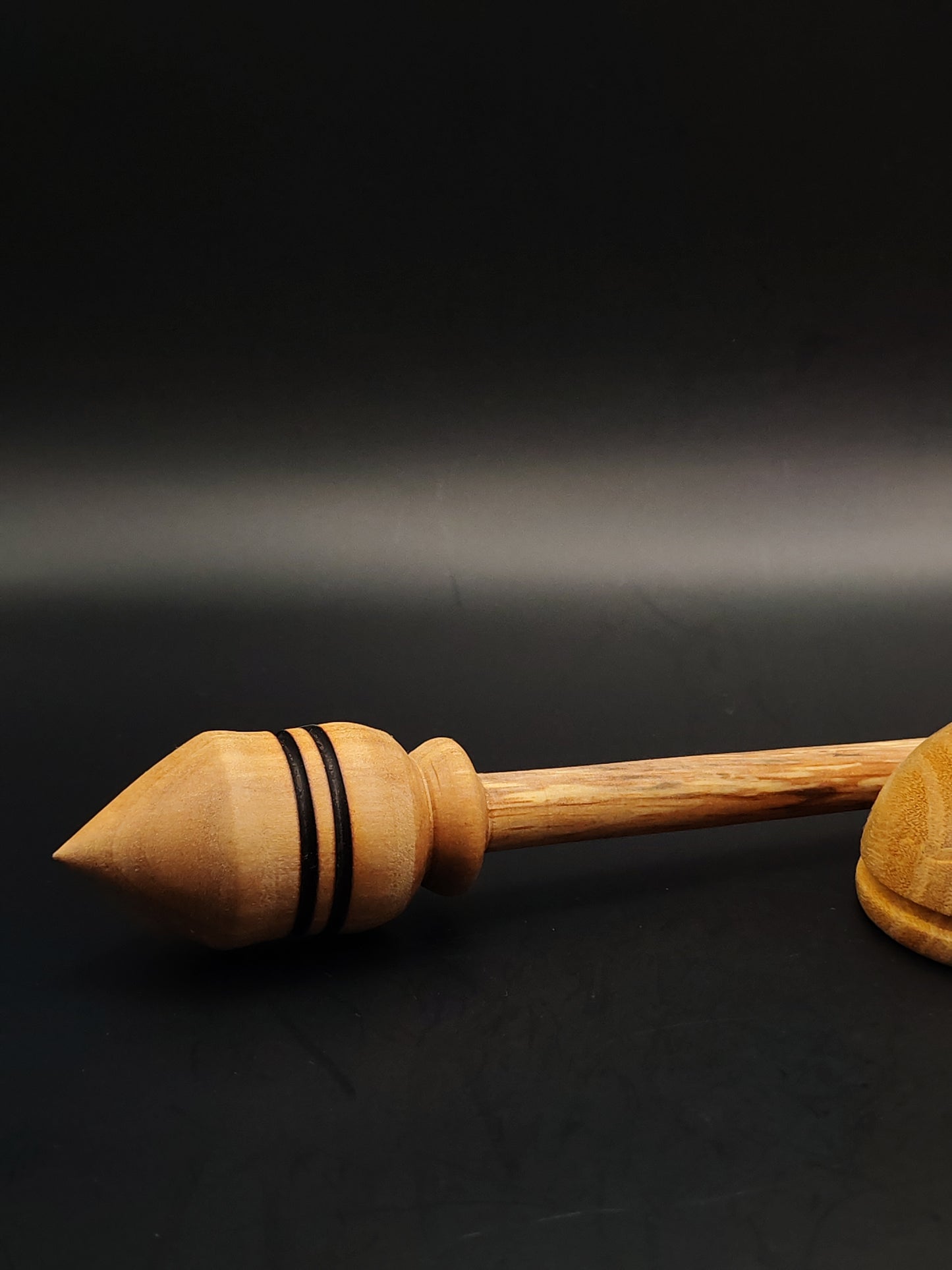 Support Spindle Set: Alder Shaft & Pear Whorl (25 cm / 9.84 in, 19 g / 0.67 oz) with Mulberry Lap Support Bowl
