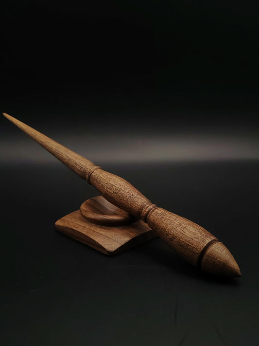 Support Spindle Set: Goddess Style Walnut (25 cm / 9.84 in, 23 g / 0.81 oz) with Walnut Support Bowl
