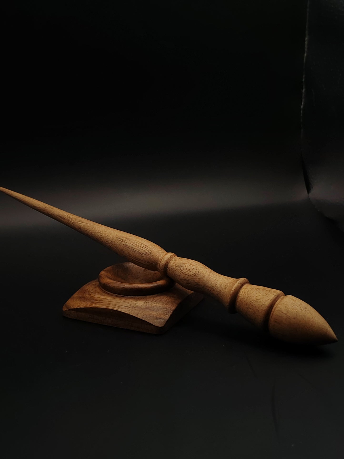 Goddess Style Support Spindle Set: Grey Walnut (24.5 cm / 9.65 in, 18 g / 0.63 oz) with Walnut Support Bowl