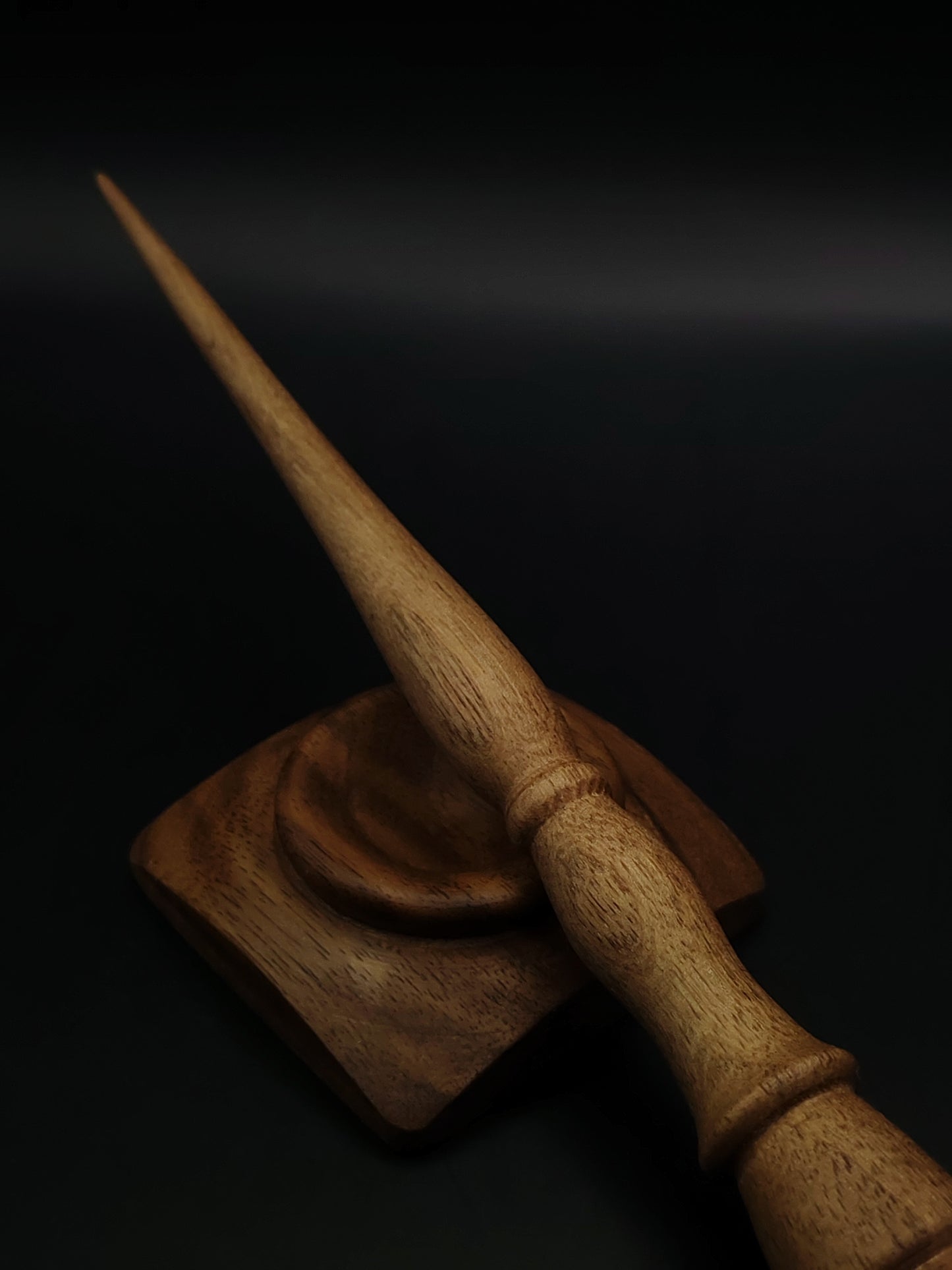 Goddess Style Support Spindle Set: Grey Walnut (24.5 cm / 9.65 in, 18 g / 0.63 oz) with Walnut Support Bowl