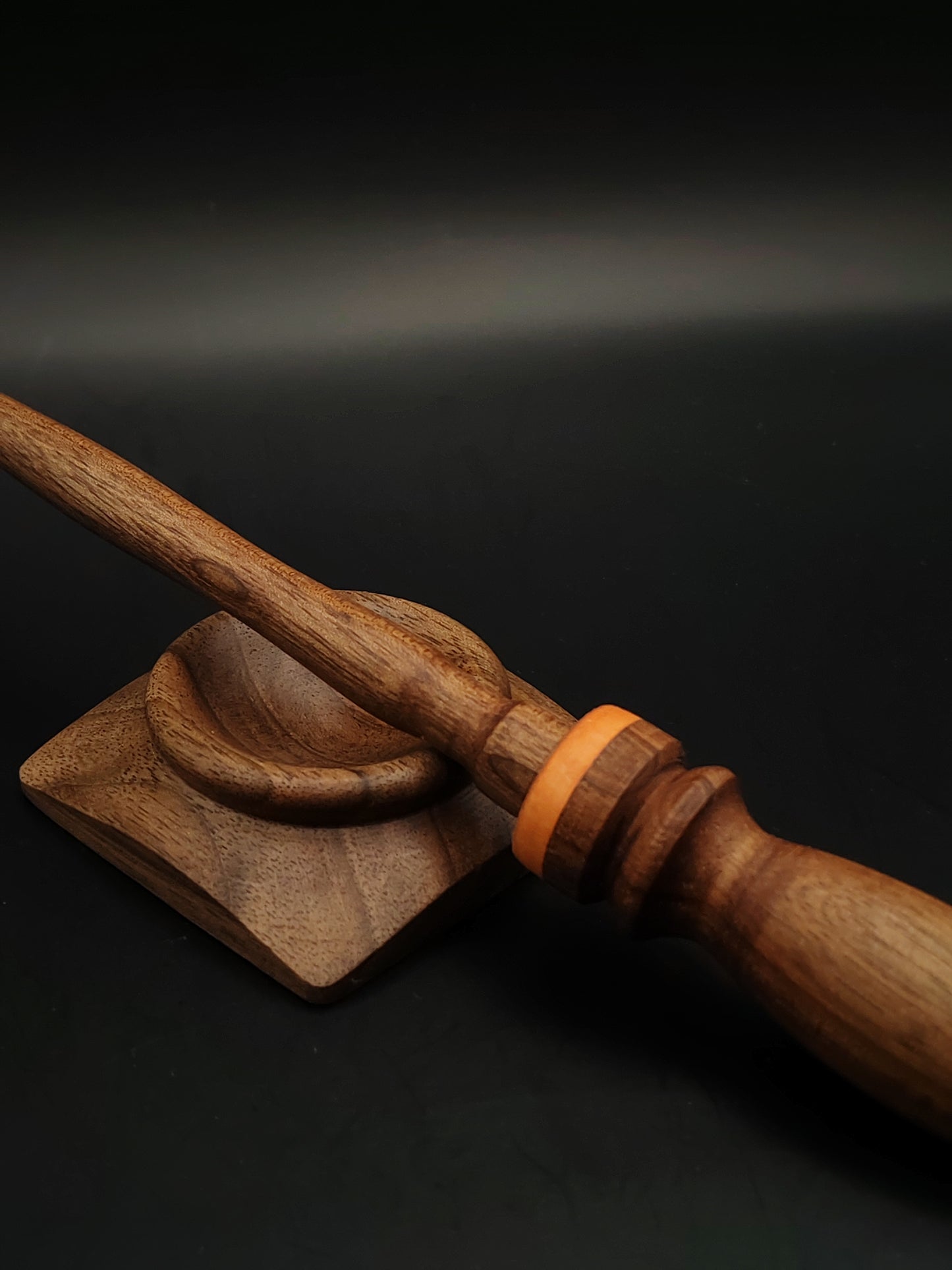 Artisan Support Spindle Set: Walnut & Rosewood (25.5 cm / 10.04 in, 25 g / 0.88 oz) with Walnut Support Bowl