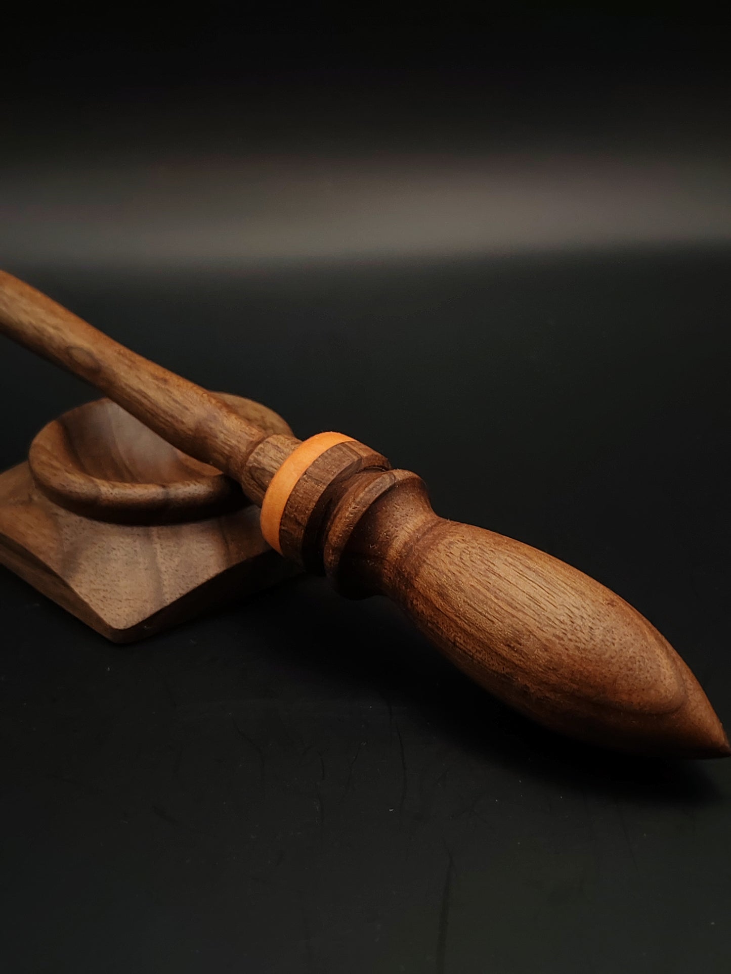 Artisan Support Spindle Set: Walnut & Rosewood (25.5 cm / 10.04 in, 25 g / 0.88 oz) with Walnut Support Bowl