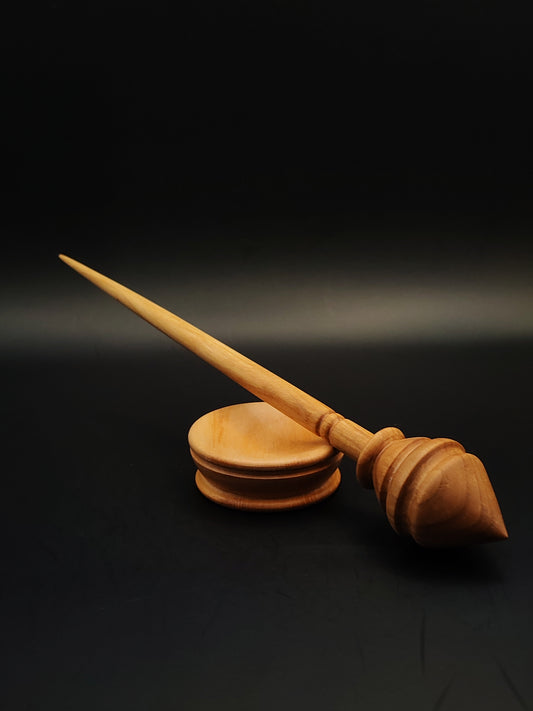 Support Spindle Set: Pear Wood (24 cm / 9.45 in, 21 g / 0.74 oz) with Beech Support Bowl