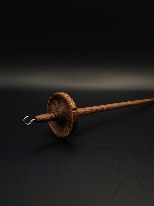 Walnut Drop Spindle – 28g / 0.99oz, 25cm / 9.84in – Top Whorl Hand-Turned Spindle | Organic Wax Finish