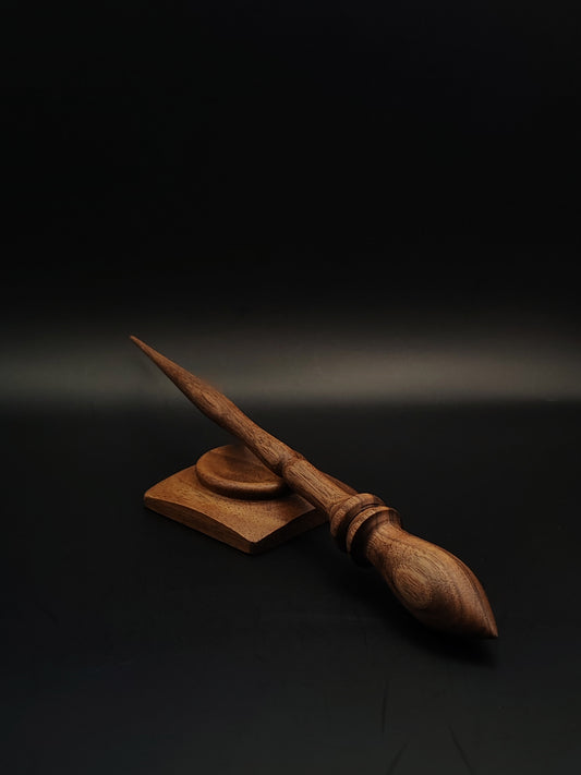 Support Spindle Set: Artisan Walnut (25.5 cm / 10.04 in, 27 g / 0.95 oz) with Walnut Support Bowl