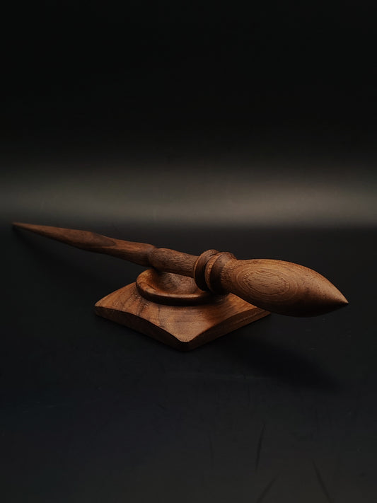 Support Spindle Set: Artisan Walnut (25 cm / 9.84 in, 21 g / 0.74 oz) with Walnut Support Bowl