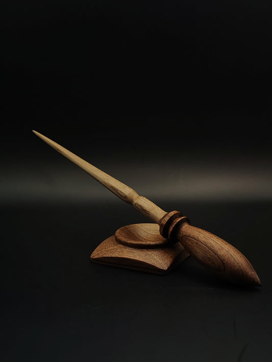 Support Spindle Set: Artisan Walnut (25 cm / 9.84 in, 20 g / 0.71 oz) with Walnut Support Bowl