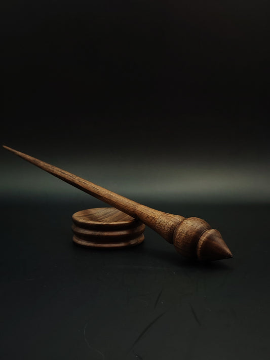 Support Spindle Set: Walnut Wood (24.8 cm / 9.76 in, 19 g / 0.67 oz) with Walnut Support Bowl