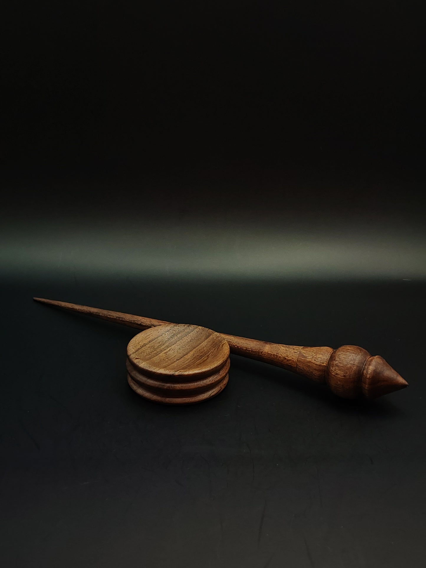 Support Spindle Set: Walnut Wood (24.8 cm / 9.76 in, 19 g / 0.67 oz) with Walnut Support Bowl