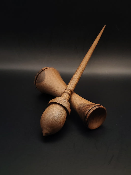 Support Spindle Set: Walnut Wood (26 cm / 10.24 in, 25 g / 0.88 oz) with Walnut Lap Support Bowl
