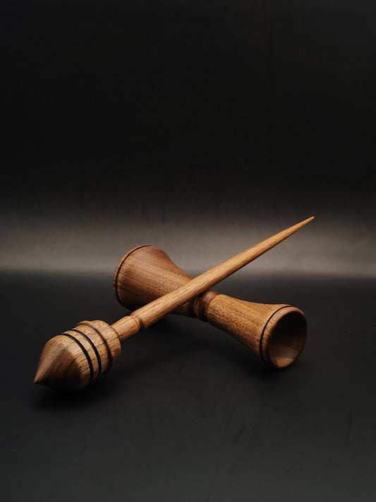 Support Spindle Set: Walnut Wood (25.5 cm / 10.04 in, 26 g / 0.92 oz) with Walnut Lap Support Bowl