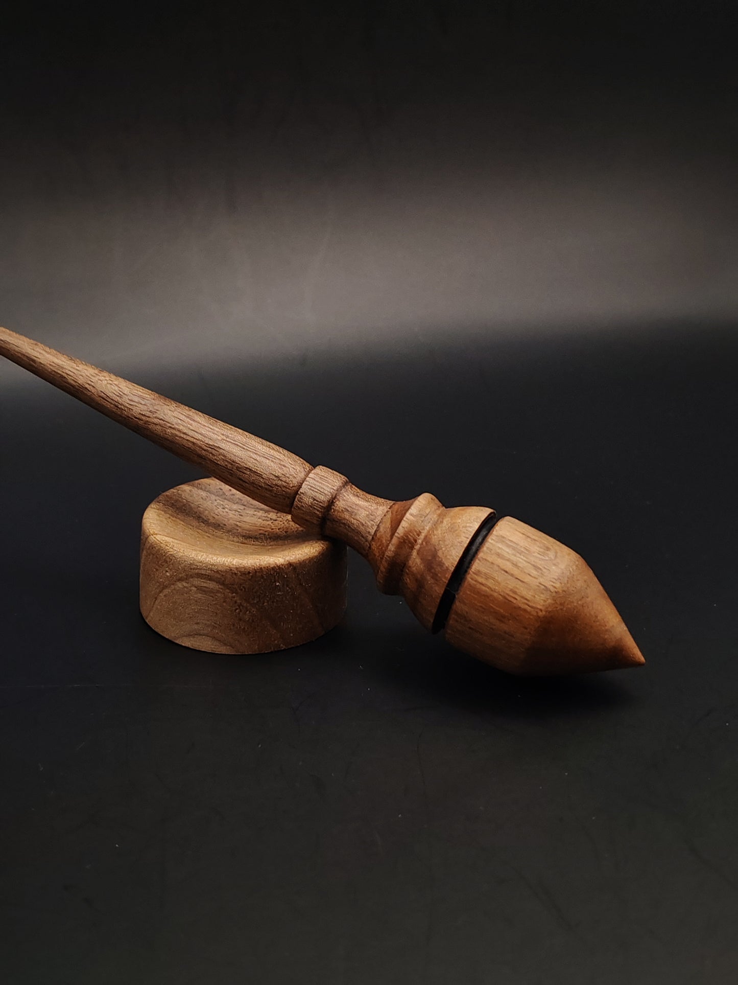 Mini Support Spindle Set: Walnut Wood (16.5 cm / 6.5 in, 14 g / 0.49 oz) with Tiny Walnut Support Bowl