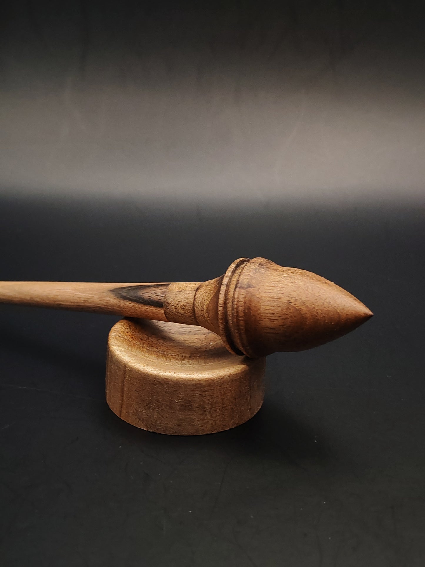Mini Support Spindle Set: Walnut Wood (15.5 cm / 6.1 in, 9 g / 0.32 oz) with Tiny Walnut Support Bowl