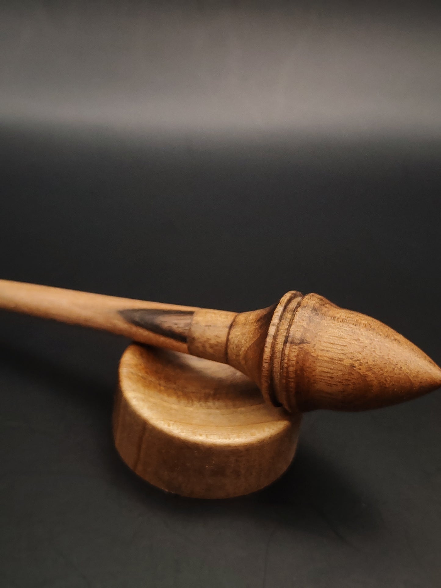 Mini Support Spindle Set: Walnut Wood (15.5 cm / 6.1 in, 9 g / 0.32 oz) with Tiny Walnut Support Bowl