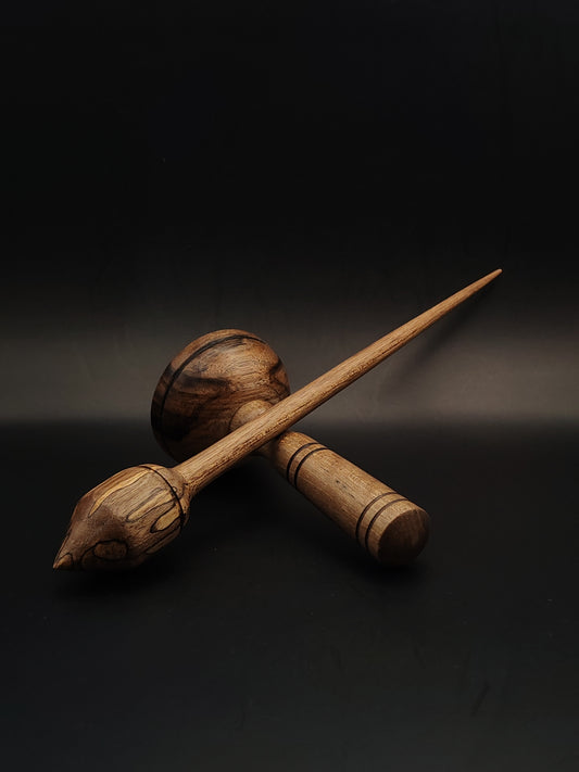 Support Spindle Set: Walnut Wood (28 cm / 11.02 in, 26 g / 0.92 oz) with Walnut Lap Support Bowl