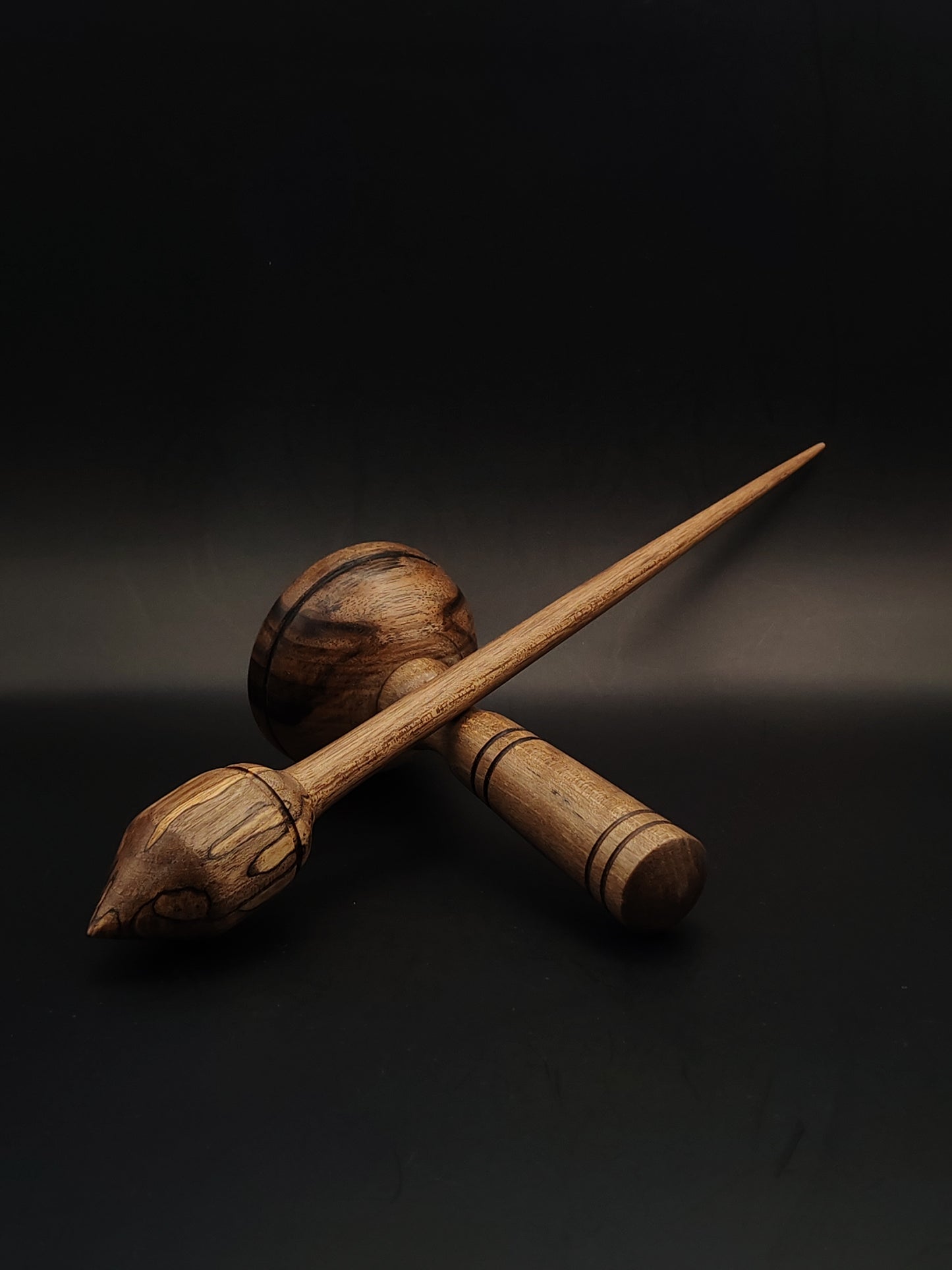 Support Spindle Set: Walnut Wood (28 cm / 11.02 in, 26 g / 0.92 oz) with Walnut Lap Support Bowl