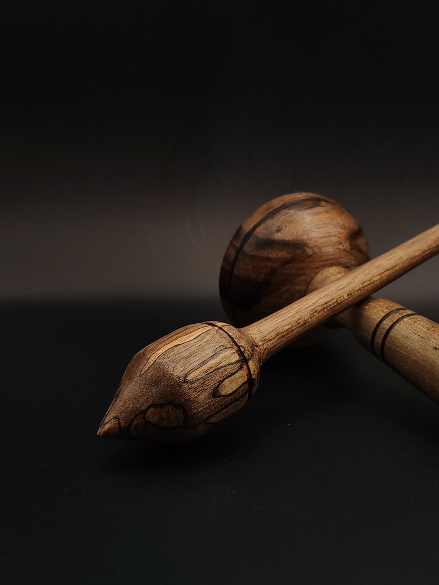 Support Spindle Set: Walnut Wood (28 cm / 11.02 in, 26 g / 0.92 oz) with Walnut Lap Support Bowl