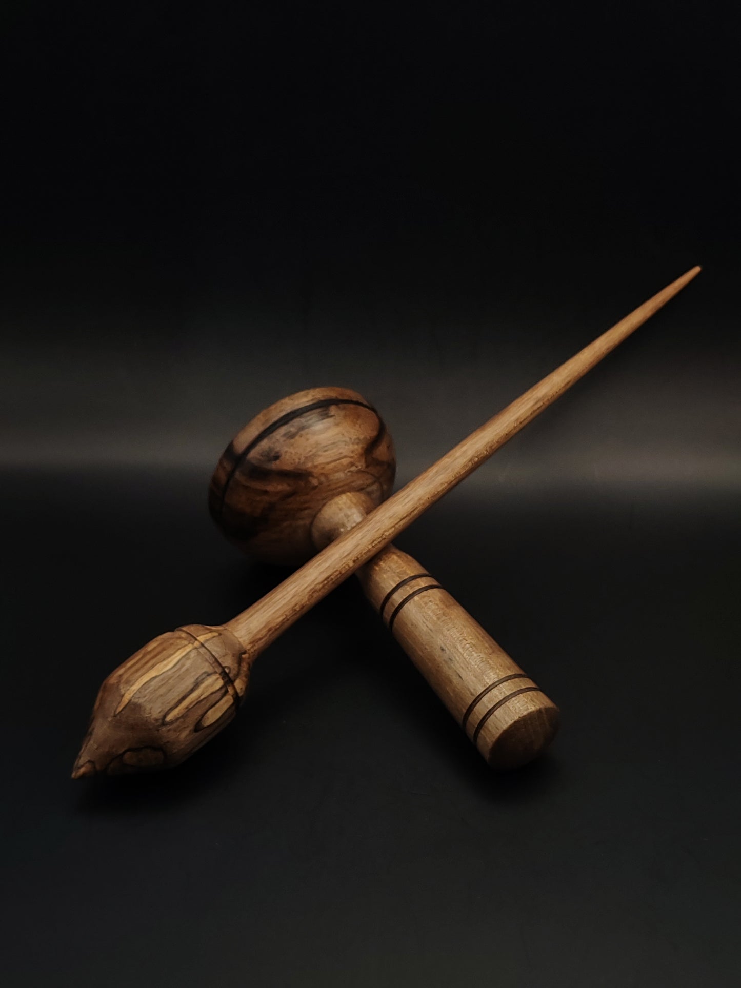 Support Spindle Set: Walnut Wood (28 cm / 11.02 in, 26 g / 0.92 oz) with Walnut Lap Support Bowl
