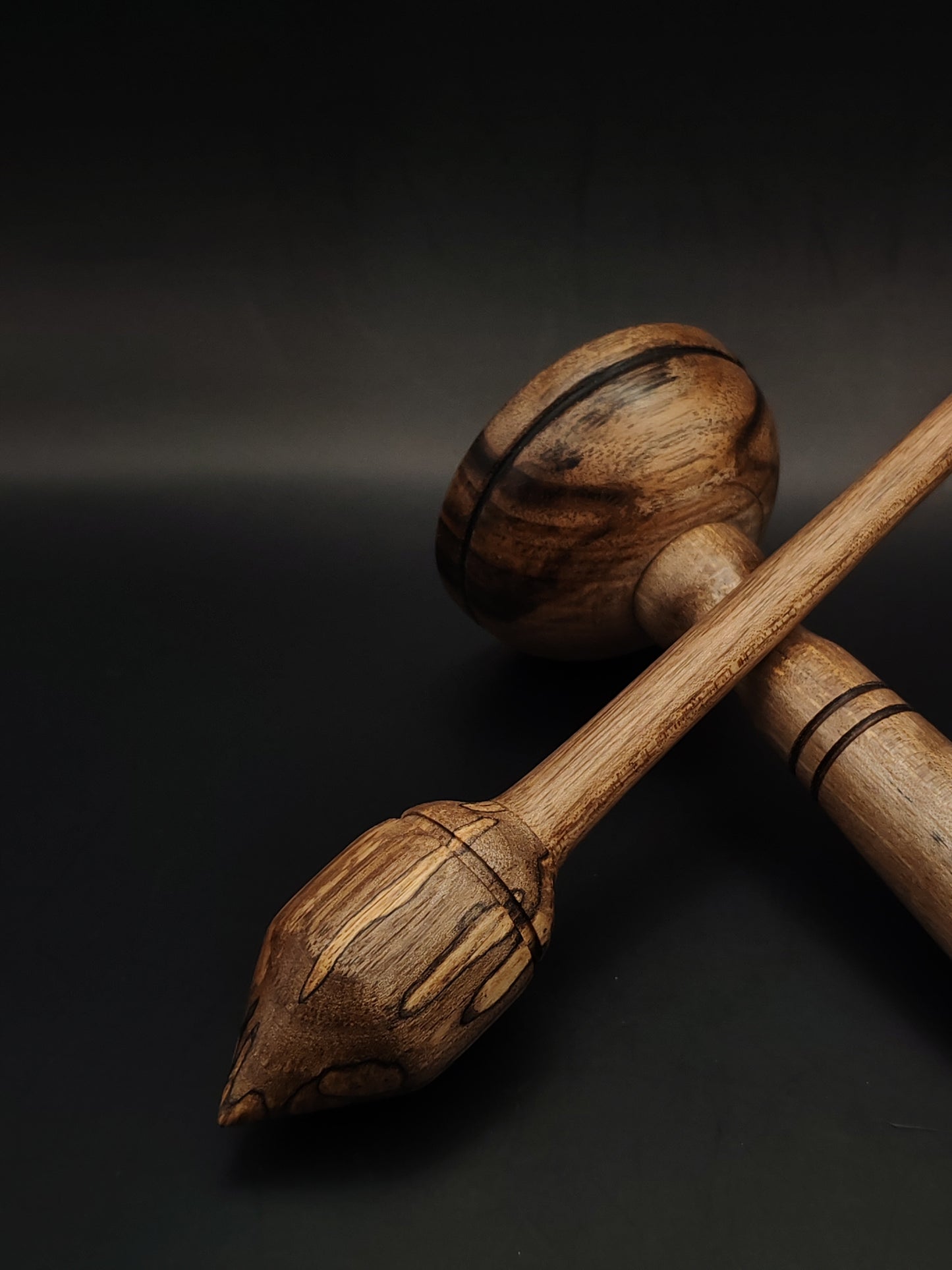 Support Spindle Set: Walnut Wood (28 cm / 11.02 in, 26 g / 0.92 oz) with Walnut Lap Support Bowl