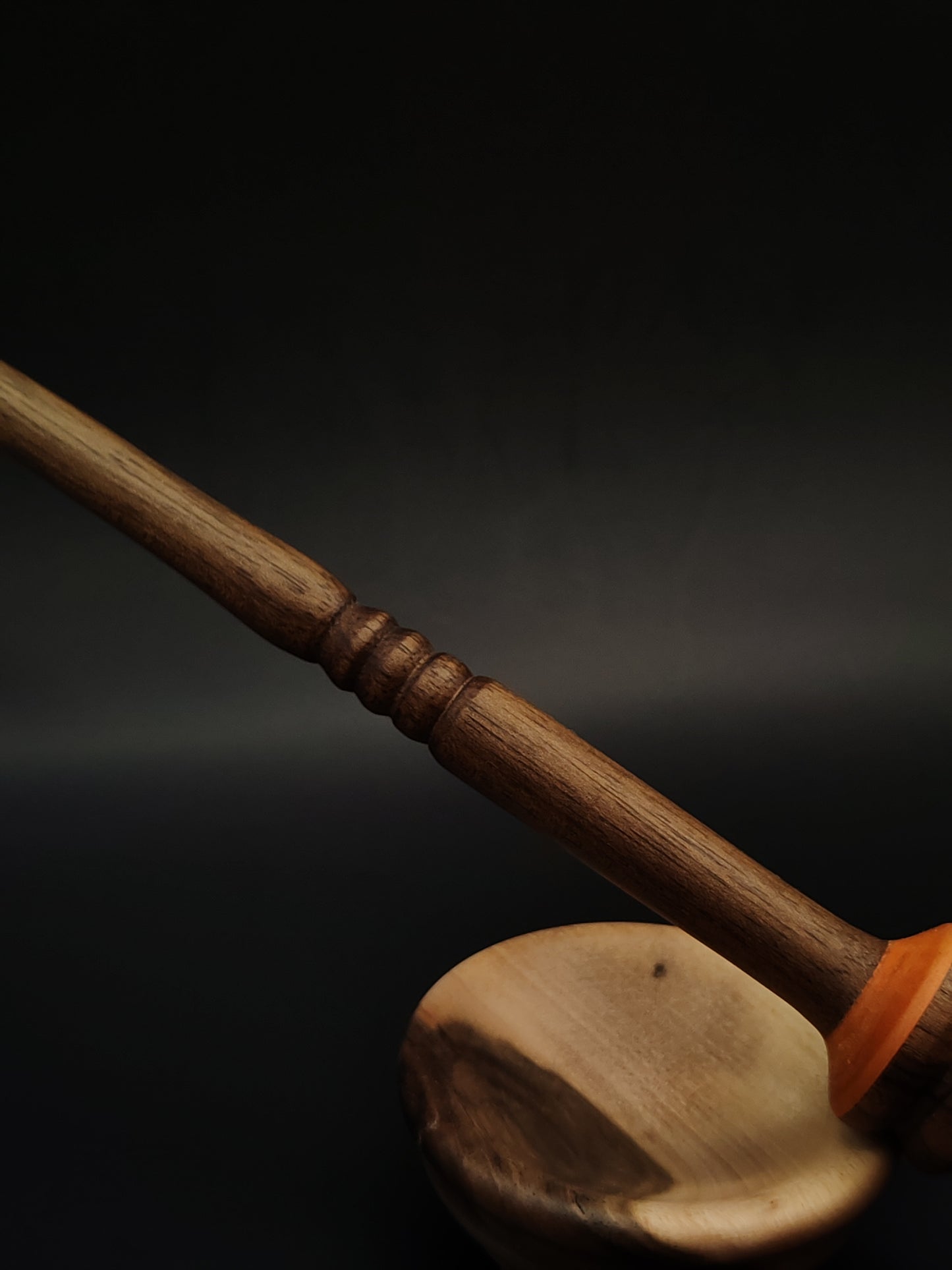 Artisan Support Spindle – Walnut & Rosewood (26 cm / 10.2″, 23 g / 0.81 oz) + Walnut Spinning Bowl | Handmade by Kravelli