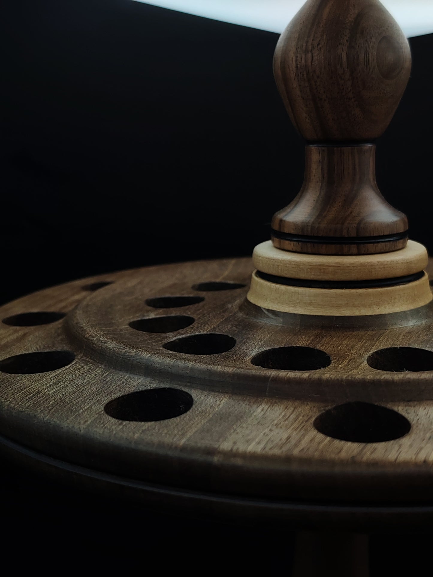 Walnut Spindle Stand – 24-Spindle Organizer for Drop & Support Spindles | Solid Walnut Display Rack for Fiber Artists | Organic Wax Finish | Kravelli