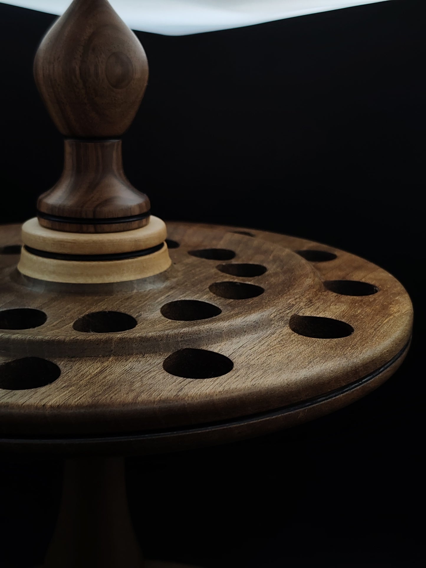 Walnut Spindle Stand – 24-Spindle Organizer for Drop & Support Spindles | Solid Walnut Display Rack for Fiber Artists | Organic Wax Finish | Kravelli