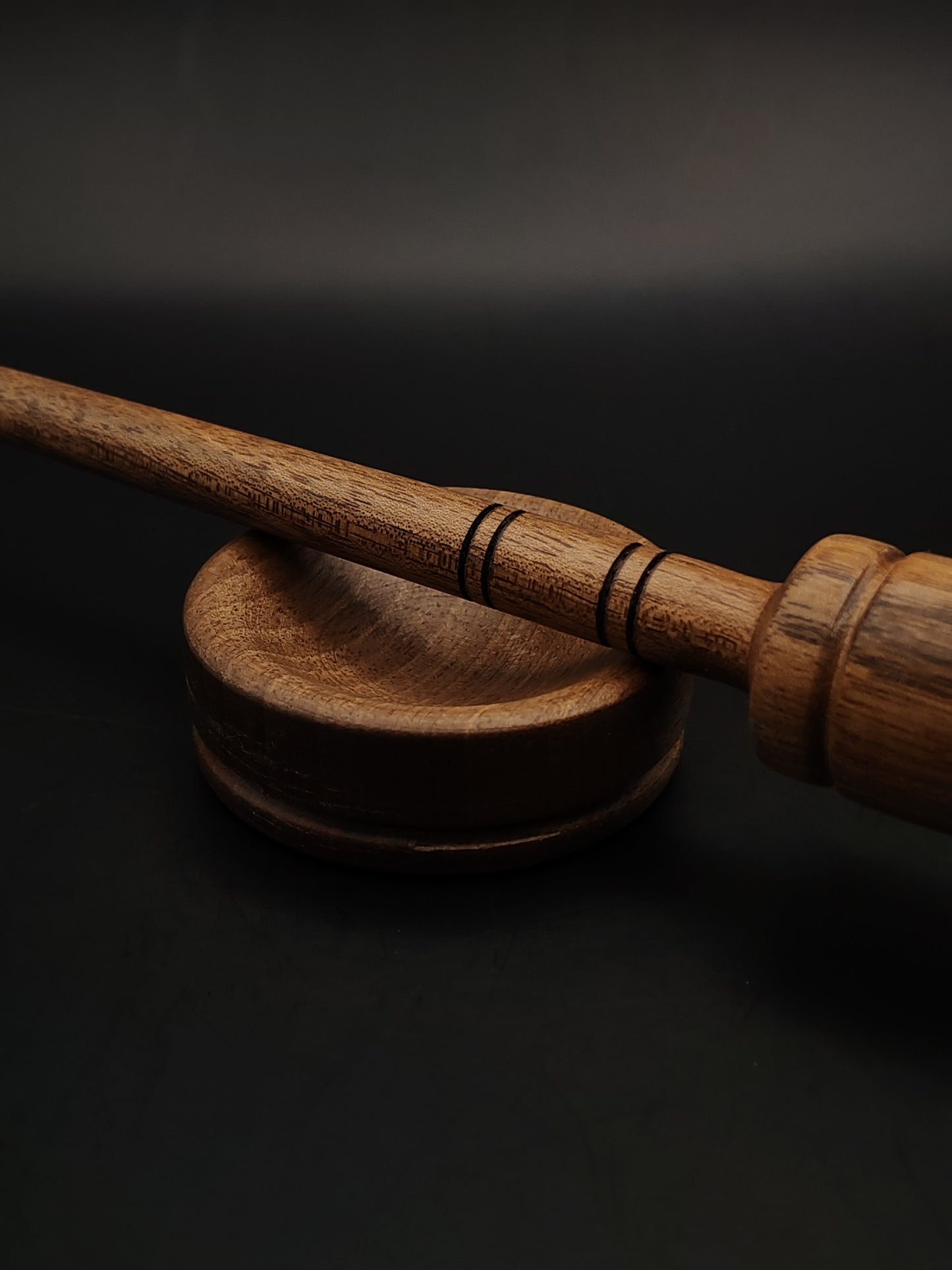 Walnut Support Spindle with Matching Bowl | 18g / 25cm | Lightweight Handcrafted Spinning Tool Set