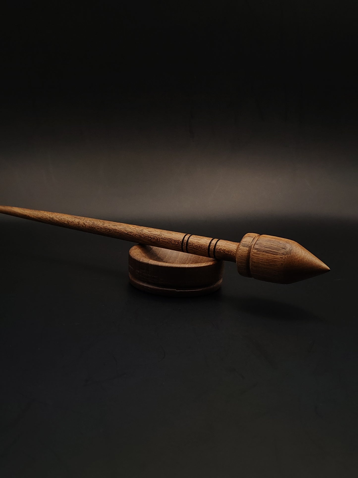 Walnut Support Spindle with Matching Bowl | 18g / 25cm | Lightweight Handcrafted Spinning Tool Set