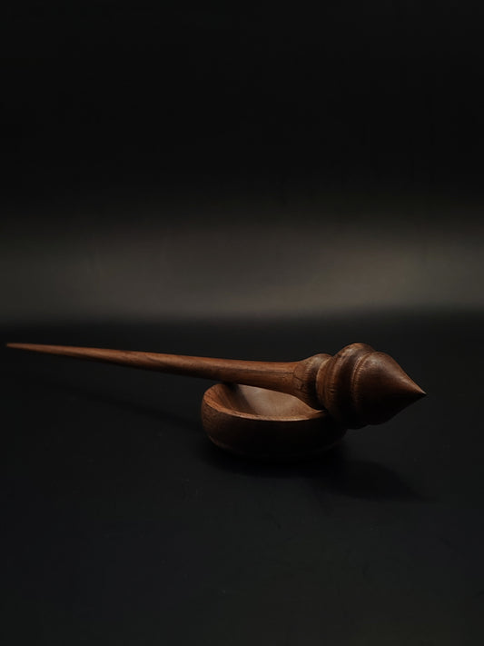 Support Spindle Set: Walnut (23.5 cm / 9.25 in, 18 g / 0.63 oz) with Walnut Support Bowl