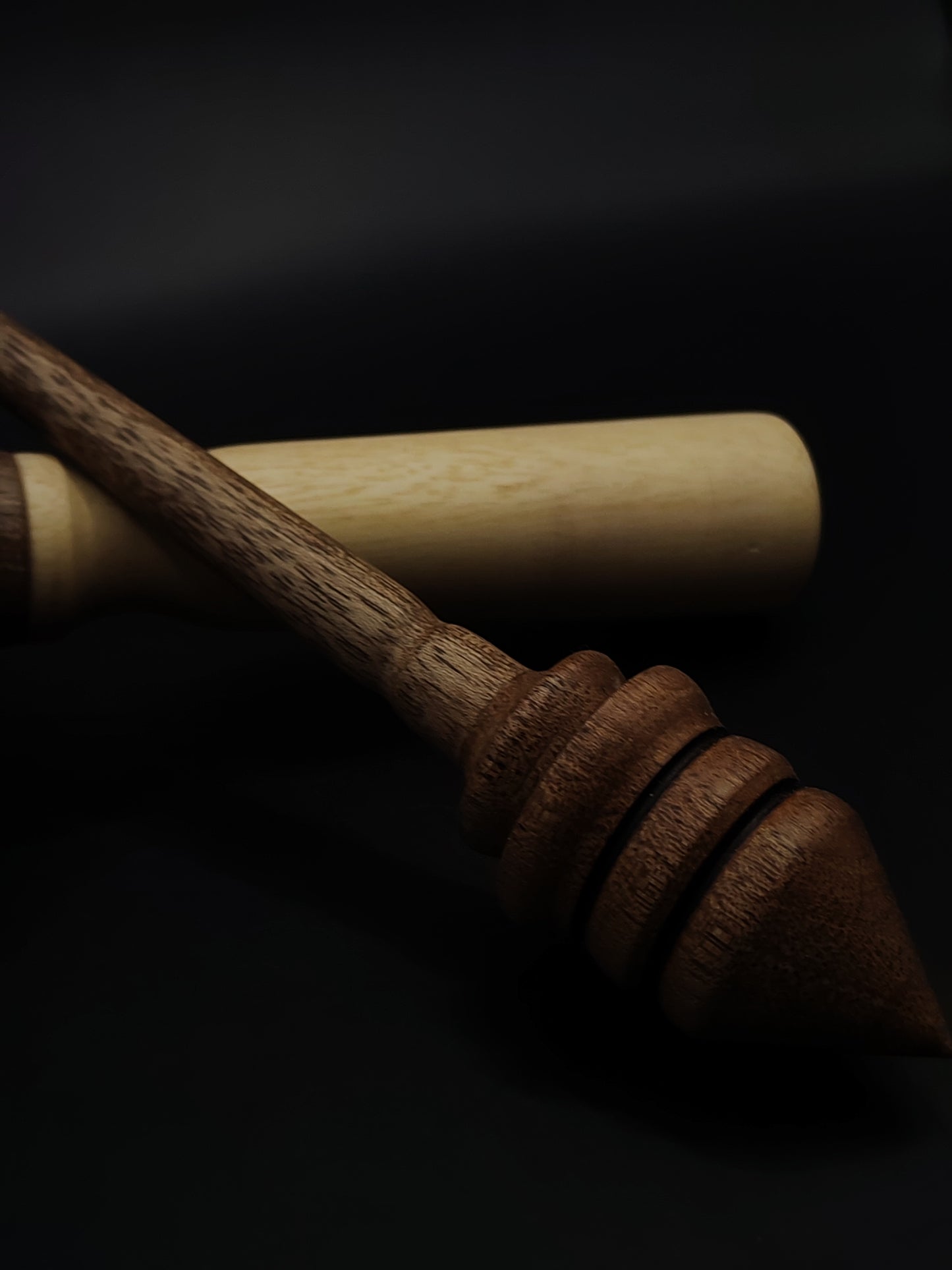 Support Spindle Set: Walnut (25 cm / 9.84 in, 20 g / 0.71 oz) with Apple & Walnut Lap Support Bowl