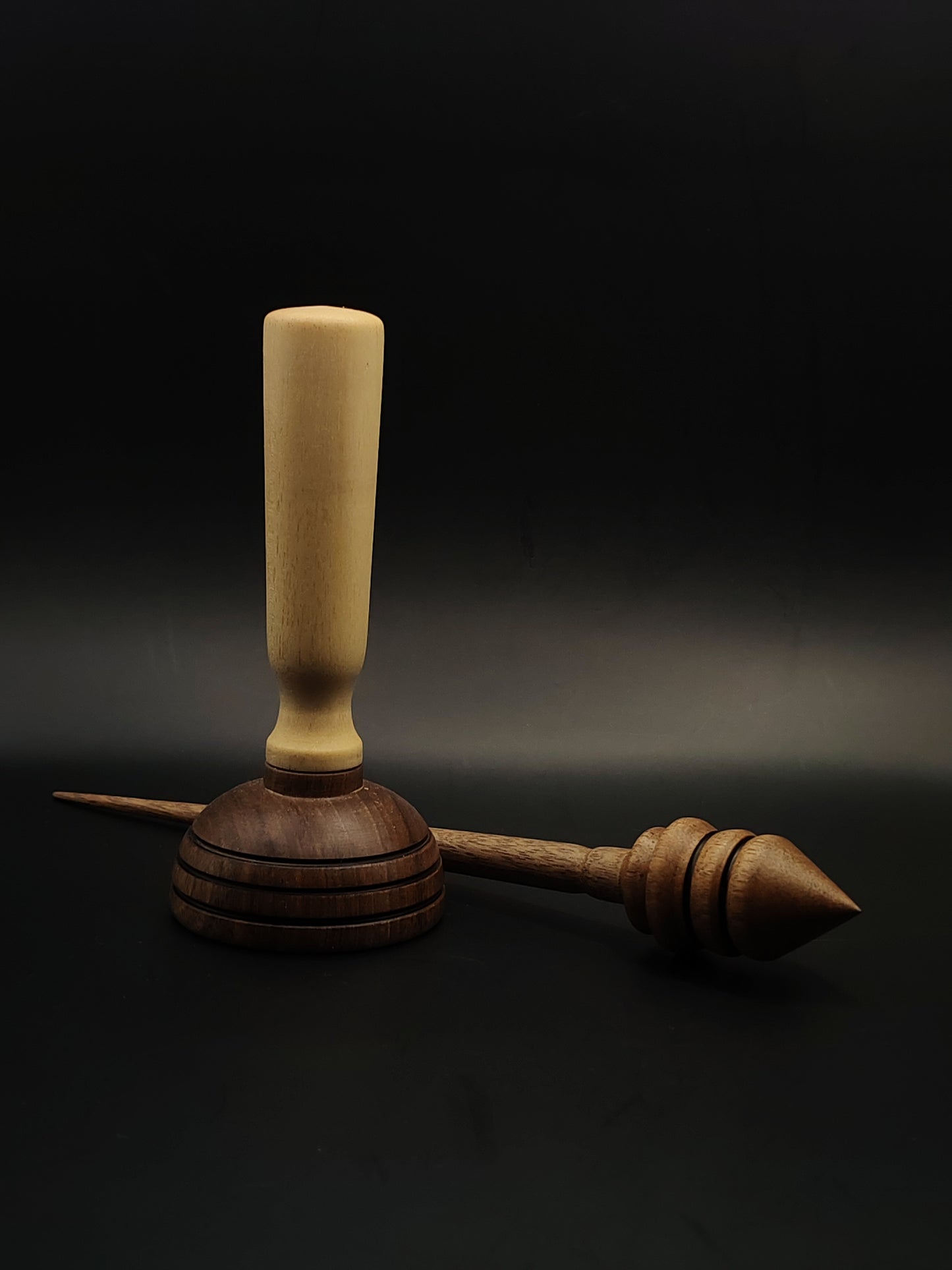 Support Spindle Set: Walnut (25 cm / 9.84 in, 20 g / 0.71 oz) with Apple & Walnut Lap Support Bowl