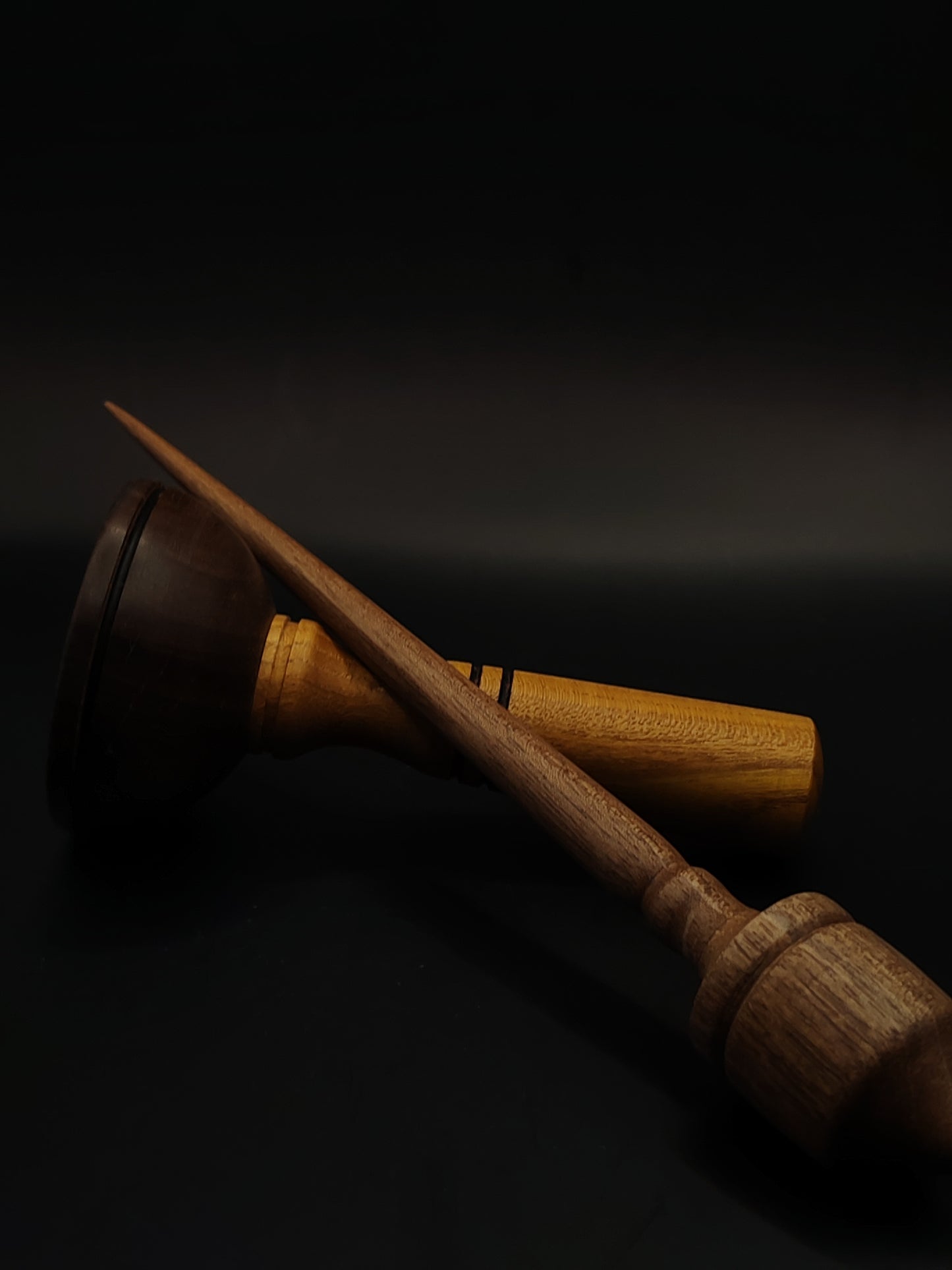 Support Spindle Set: Walnut (24.5 cm / 9.65 in, 23 g / 0.81 oz) with Walnut & Mulberry Lap Support Bowl