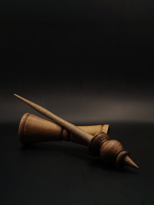 Support Spindle Set: Walnut (25 cm / 9.84 in, 22 g / 0.78 oz) with Walnut Lap Support Bowl