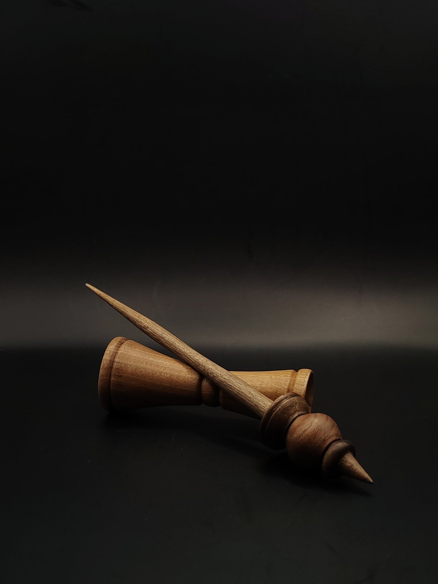 Support Spindle Set: Walnut (25 cm / 9.84 in, 22 g / 0.78 oz) with Walnut Lap Support Bowl