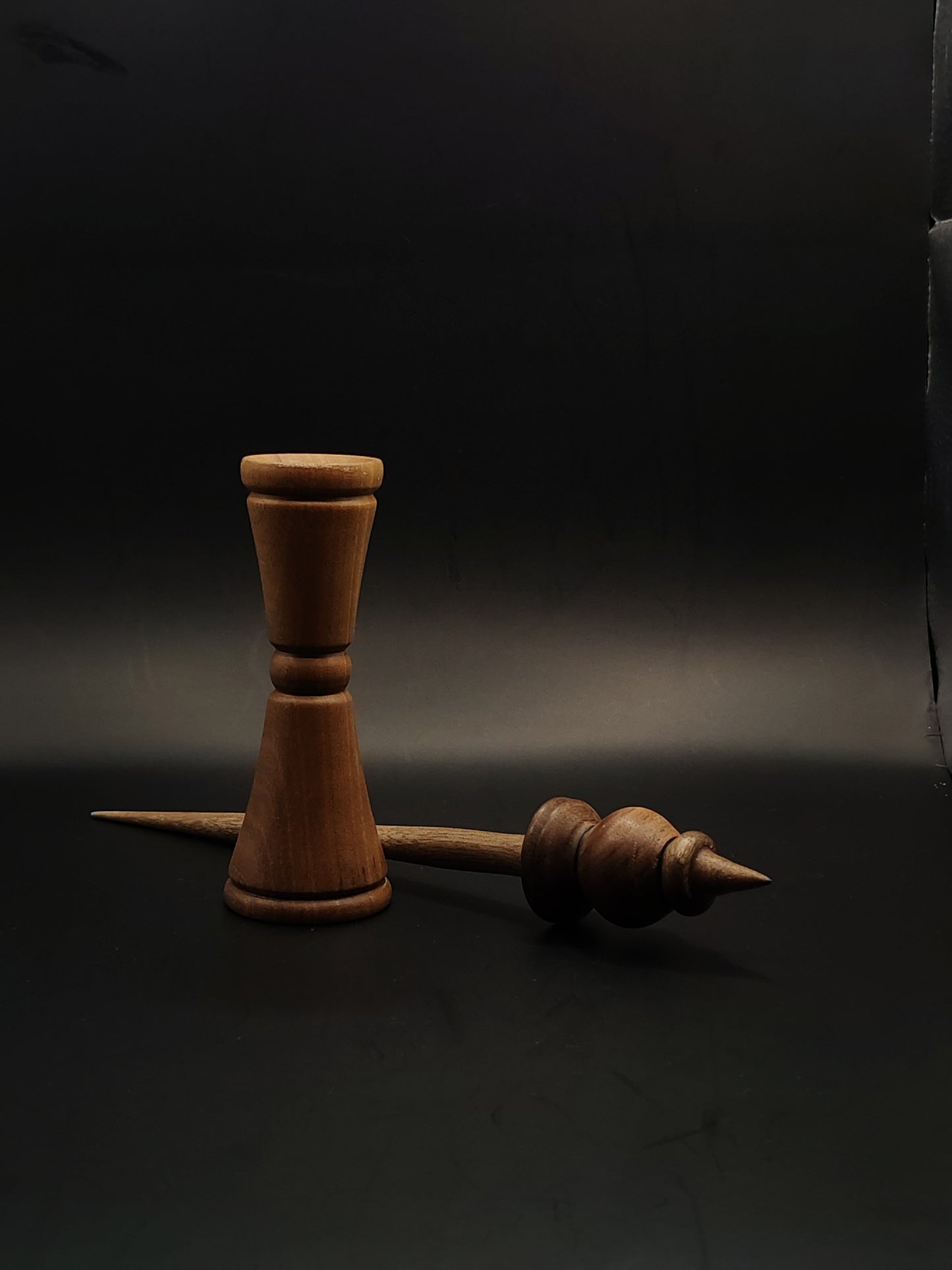 Support Spindle Set: Walnut (25 cm / 9.84 in, 22 g / 0.78 oz) with Walnut Lap Support Bowl