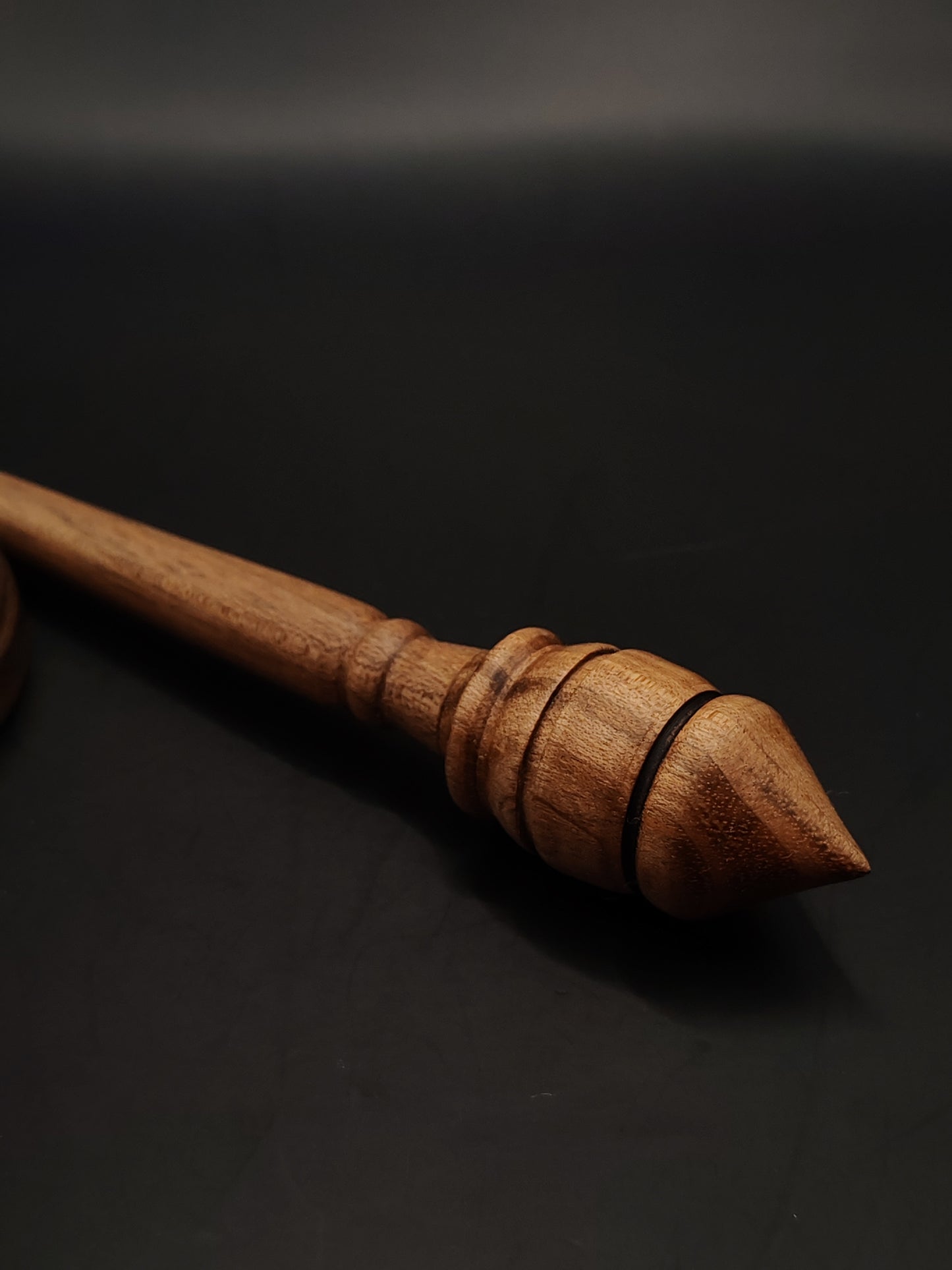 Support Spindle – 18g / 0.63oz, 25.5cm / 10.03in – Walnut Wood | With Apple & Walnut Lap Bowl | Lightweight Hand Spindle Set | Kravelli