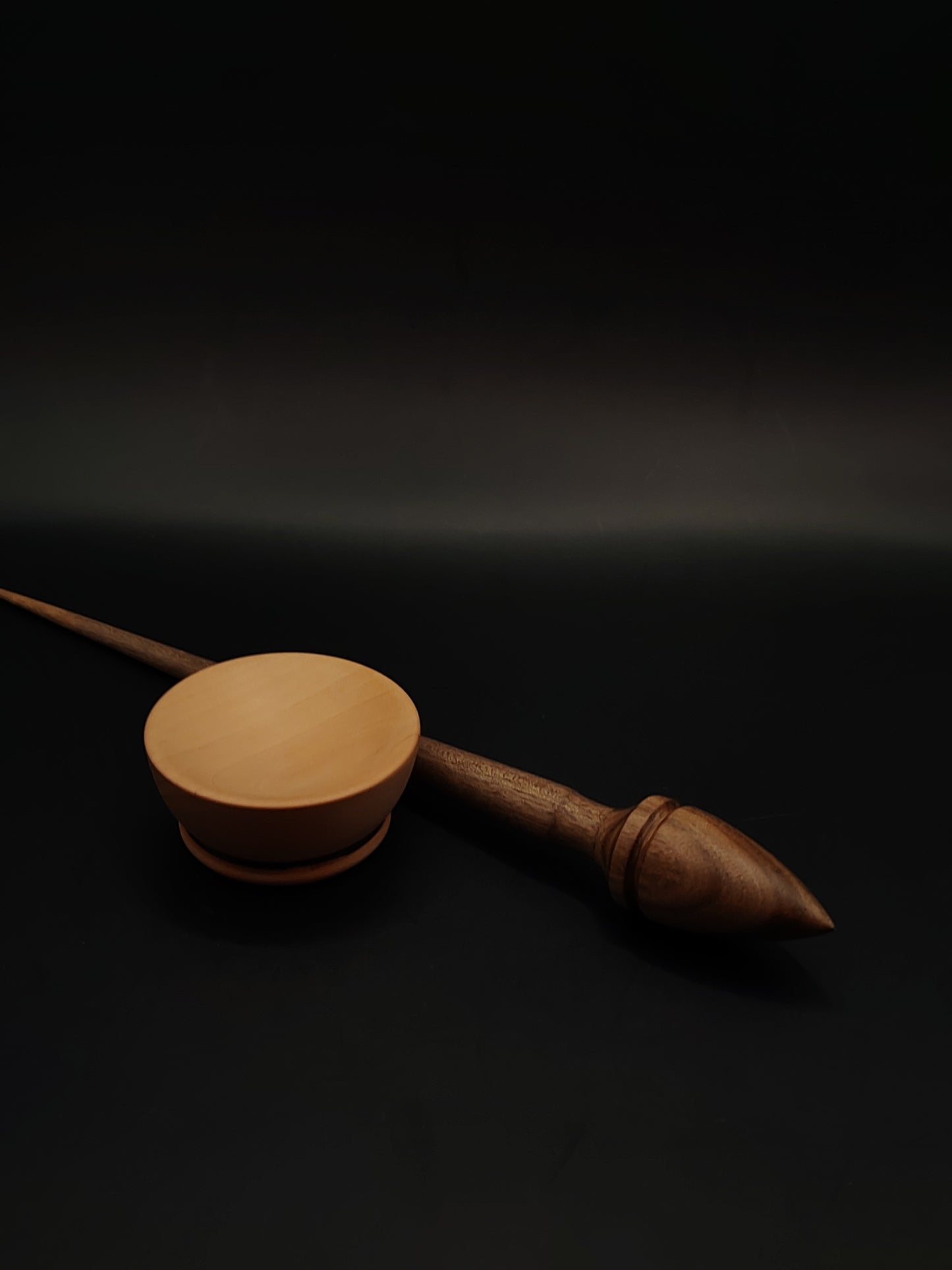 Support Spindle – 17g / 0.59oz, 25.5cm / 10.03in – Walnut Wood | With Pear Support Bowl | Lightweight Hand Spindle | Kravelli Spindle Set