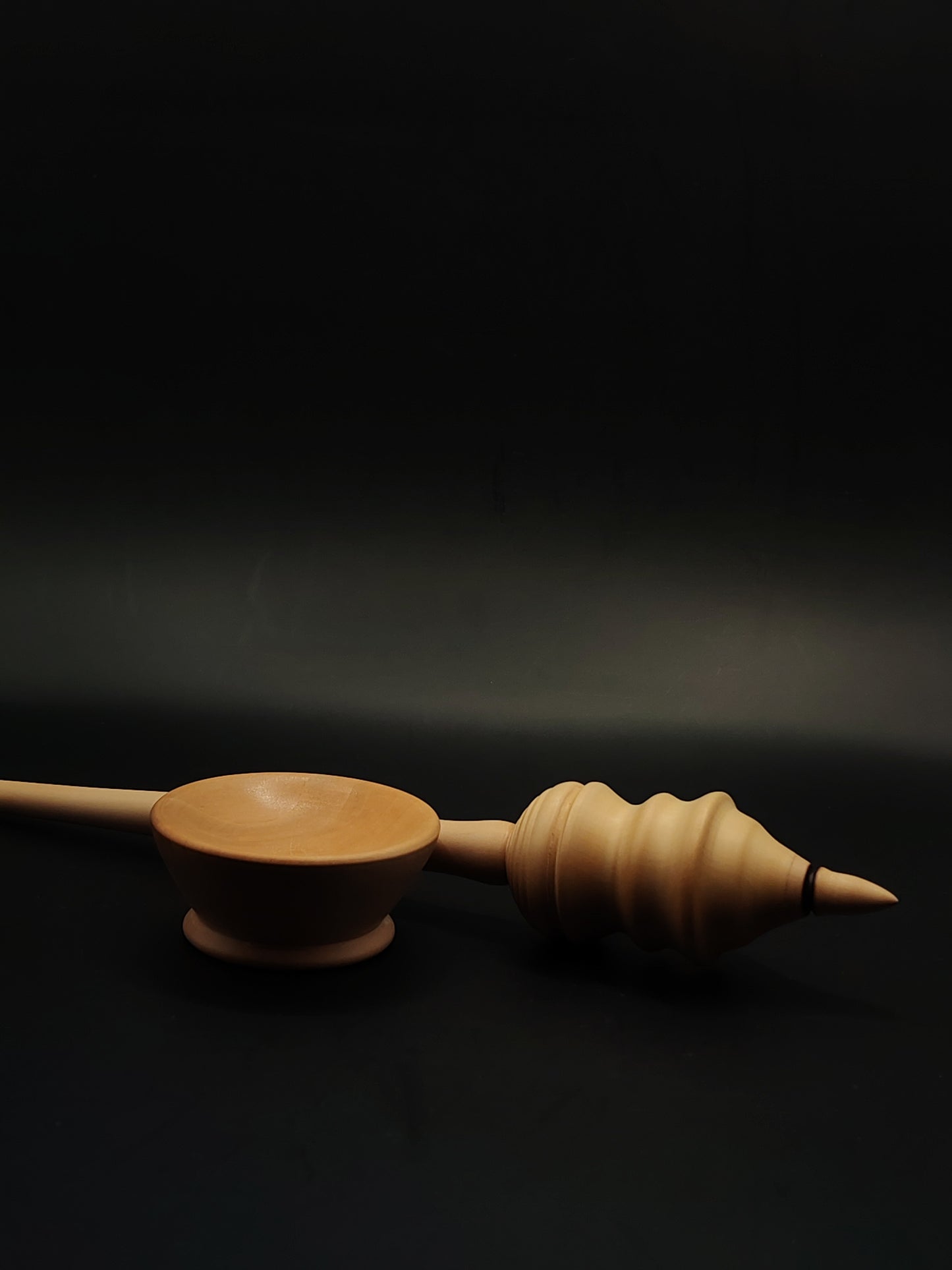 Unique Pear Wood Support Spindle – 38g / 1.34oz, 30cm / 11.8in | With Matching Pear Support Bowl | Artisan Spinning Tool | Kravelli