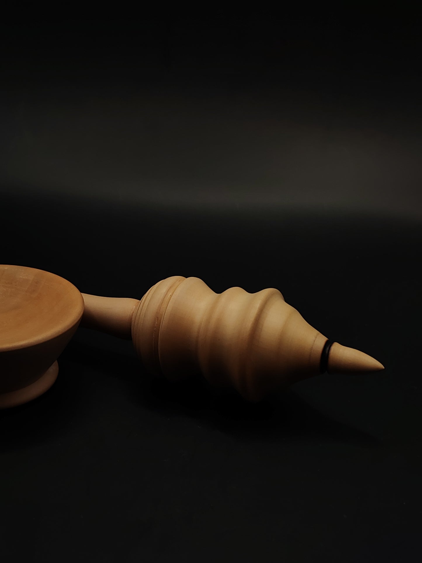 Unique Pear Wood Support Spindle – 38g / 1.34oz, 30cm / 11.8in | With Matching Pear Support Bowl | Artisan Spinning Tool | Kravelli