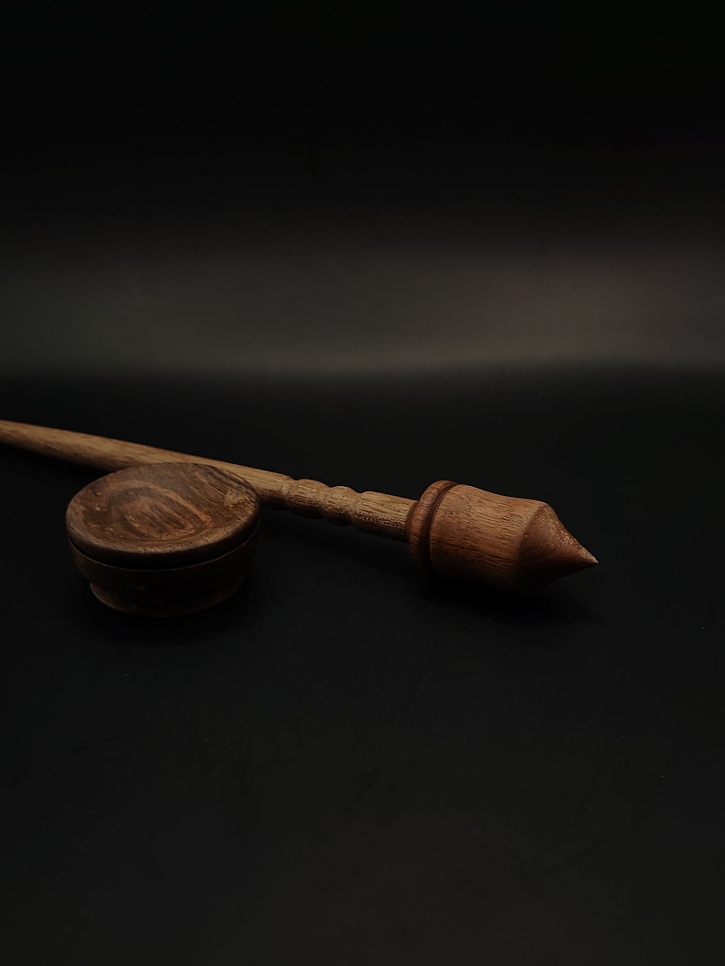 Walnut Support Spindle Set with Matching Bowl | 28.5cm, 23g | Hand-Turned, Organic Wax Finish