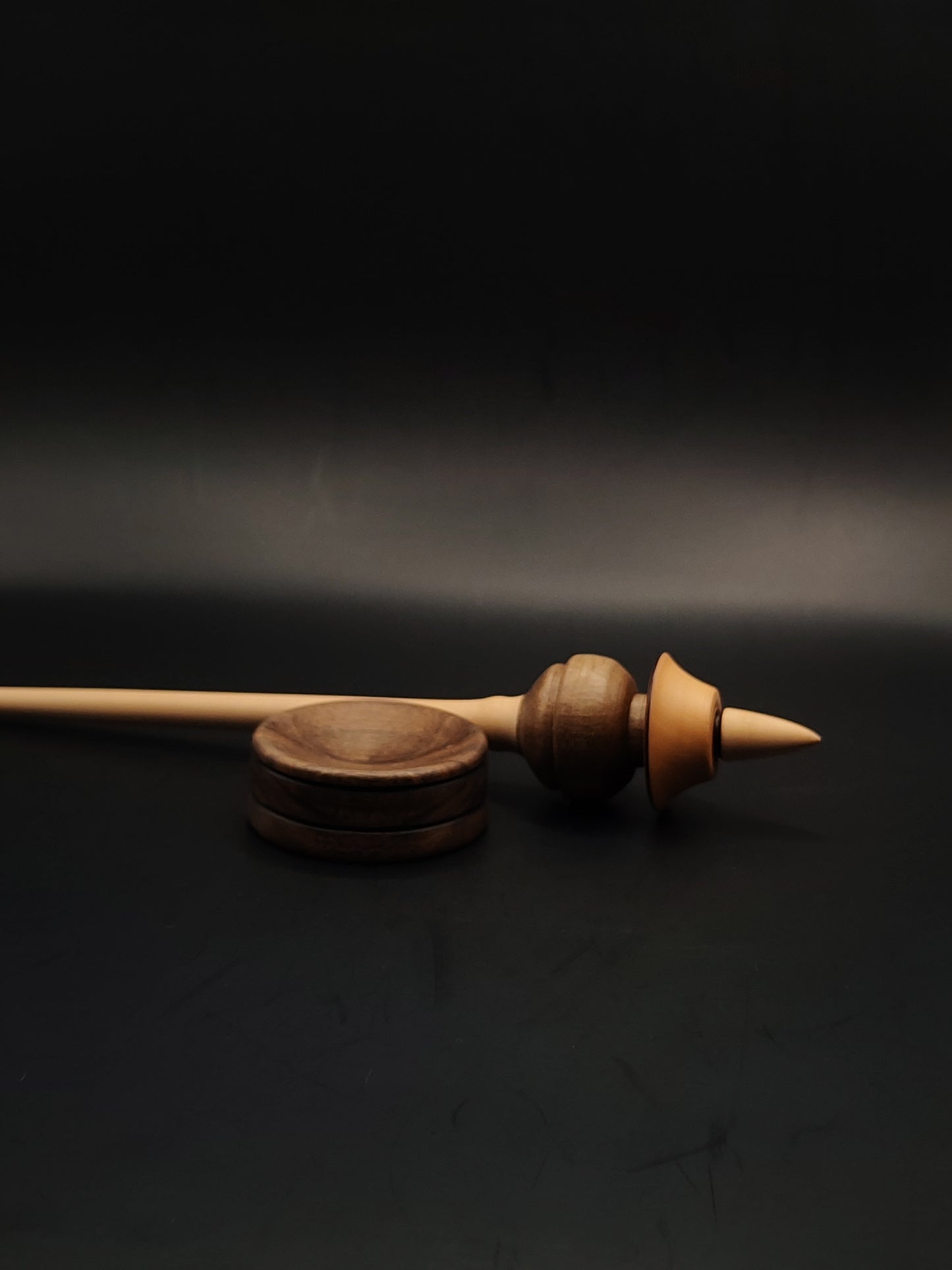 Walnut & Pear Wood Support Spindle | 27.5cm, 25g | Handcrafted Spinning Tool