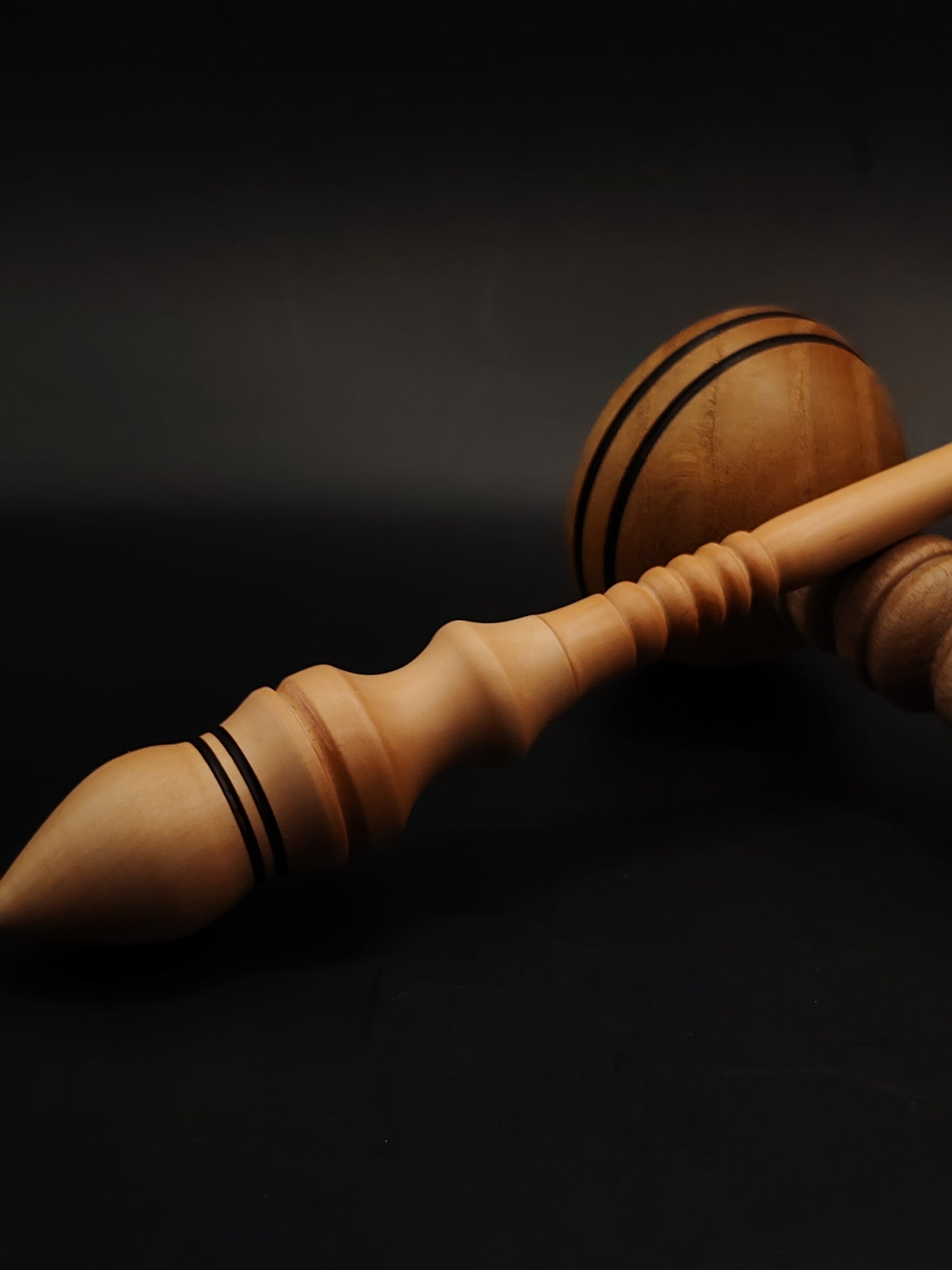 Support Spindle Set: Pear Wood (26 cm / 10.24 in, 24 g / 0.85 oz) with Mulberry & Walnut Lap Support Bowl