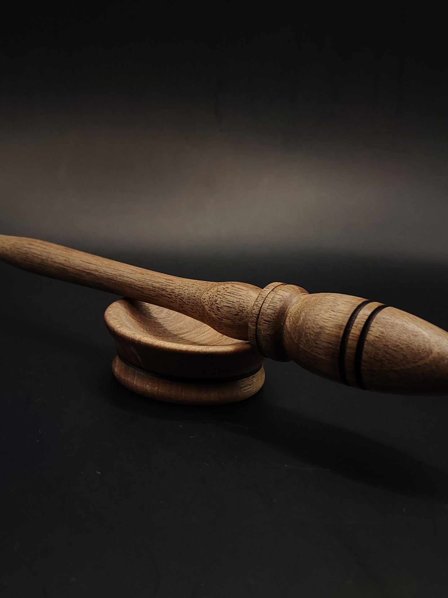 Support Spindle for Yarn Spinning – 25g / 26cm (0.88oz / 10.2in) – Walnut Wood with Matching Support Bowl