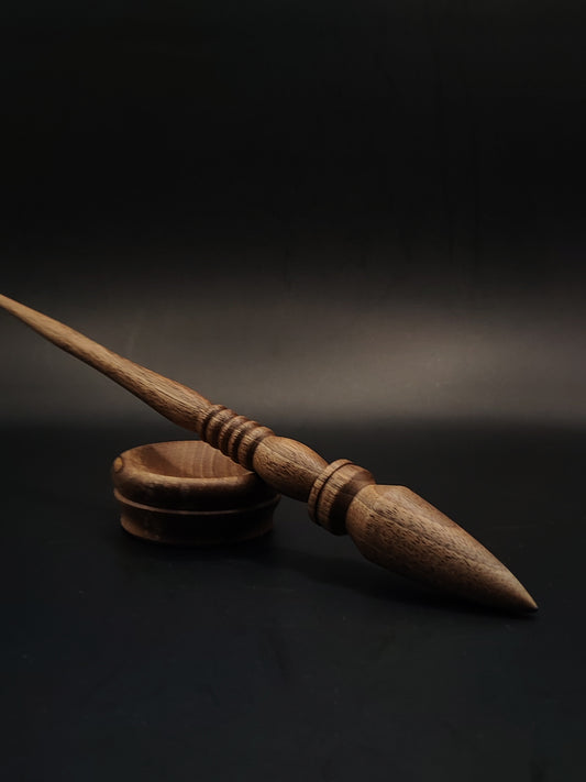 Artisan Walnut Support Spindle – 25g / 26.5cm (0.88oz / 10.4in) – with Walnut Support Bowl
