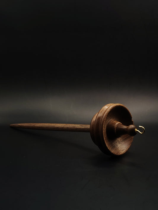 Drop Spindle for Yarn Spinning – Walnut Wood | 27 cm (56 g) | Hand-Turned Top Whorl Spindle by Kravelli