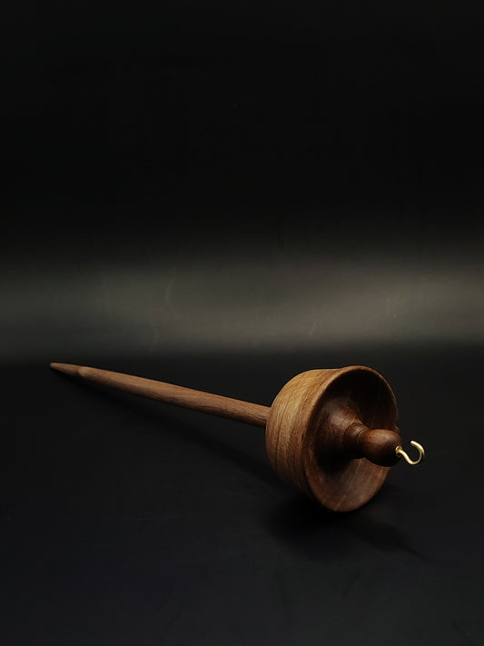 Drop Spindle for Yarn Spinning – Solid Walnut Wood | 27 cm (53 g) | Hand-Turned Top Whorl Spindle by Kravelli