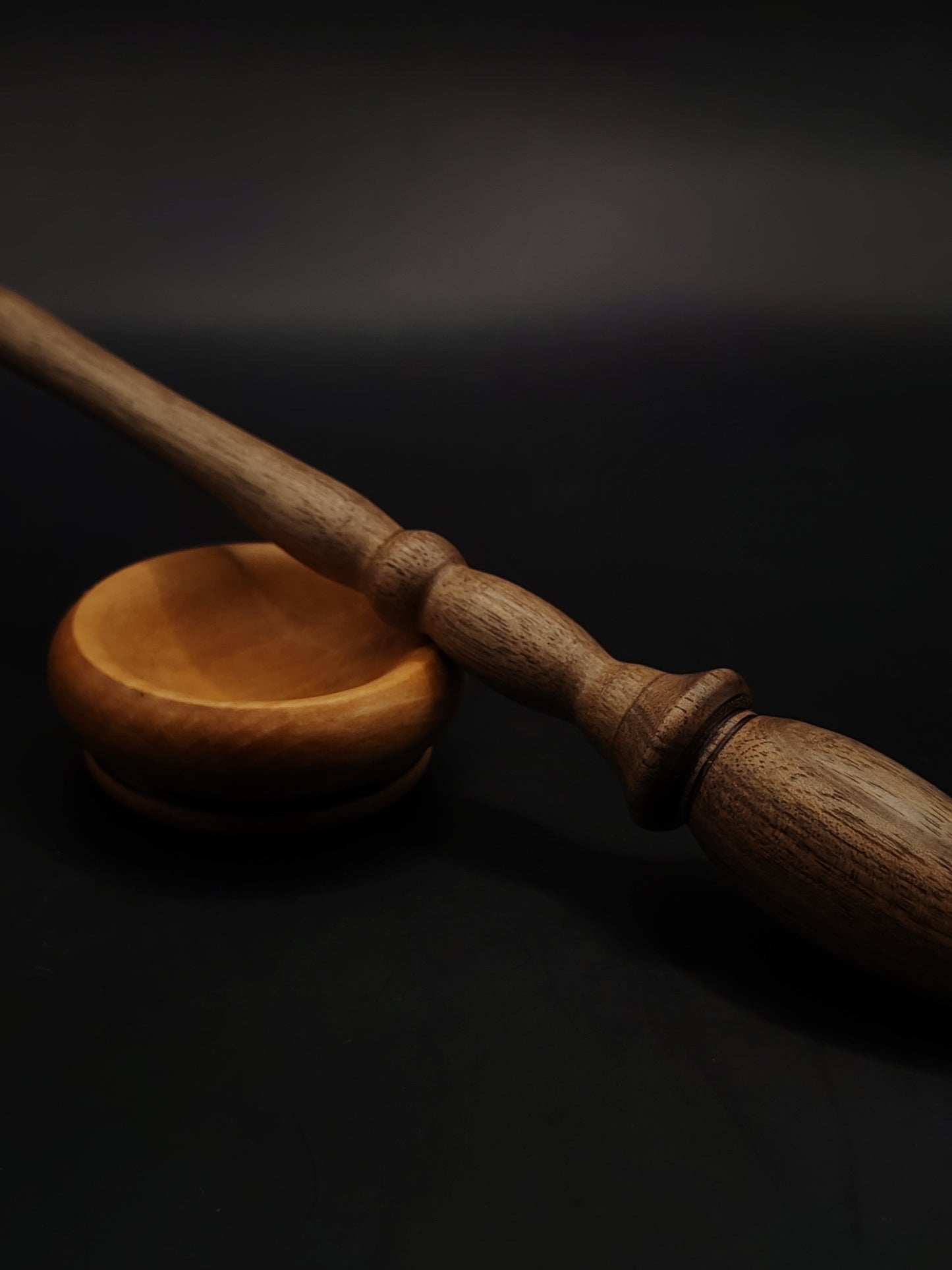 Artisan Support Spindle Set: Walnut Wood (26 cm / 10.24 in, 22 g / 0.78 oz) with Pear Support Bowl