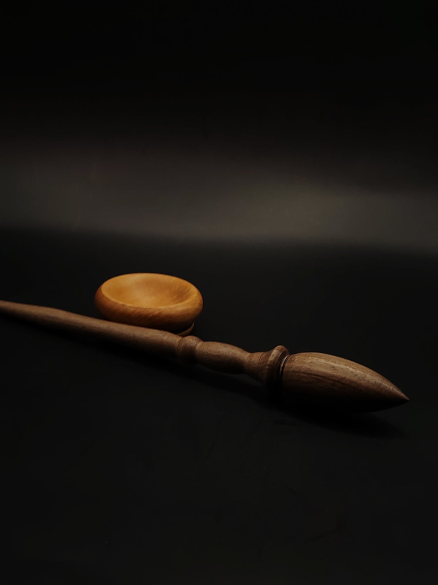 Artisan Support Spindle Set: Walnut Wood (26 cm / 10.24 in, 22 g / 0.78 oz) with Pear Support Bowl