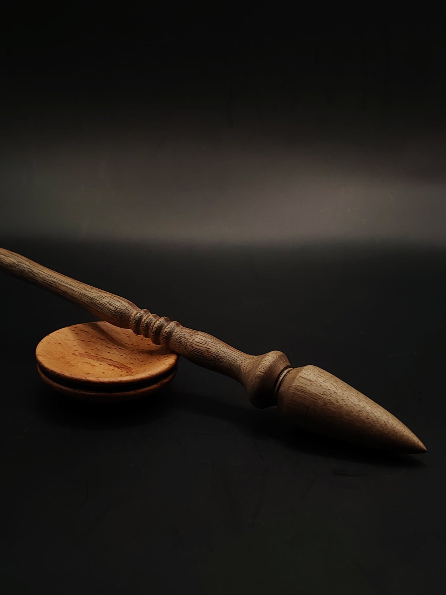 Artisan Support Spindle Set: Walnut Wood (26 cm / 10.24 in, 19 g / 0.67 oz) with Beech Support Bowl